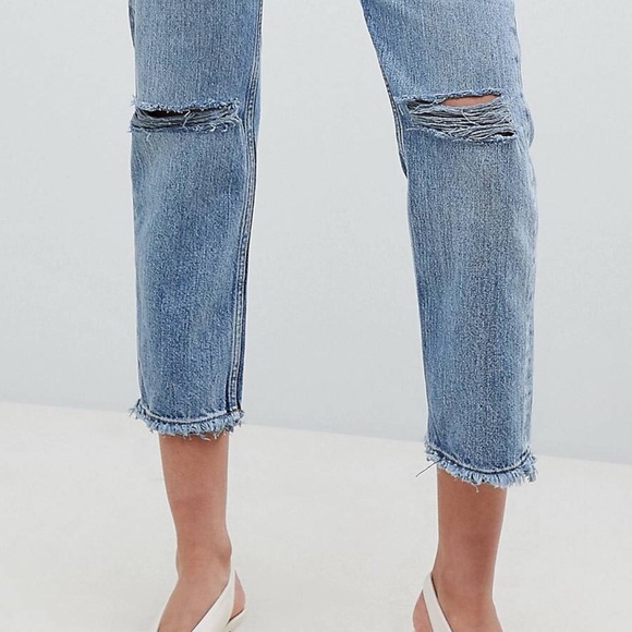 Straight Leg High Rise/Waist Ripped Jeans - Picture 2 of 5